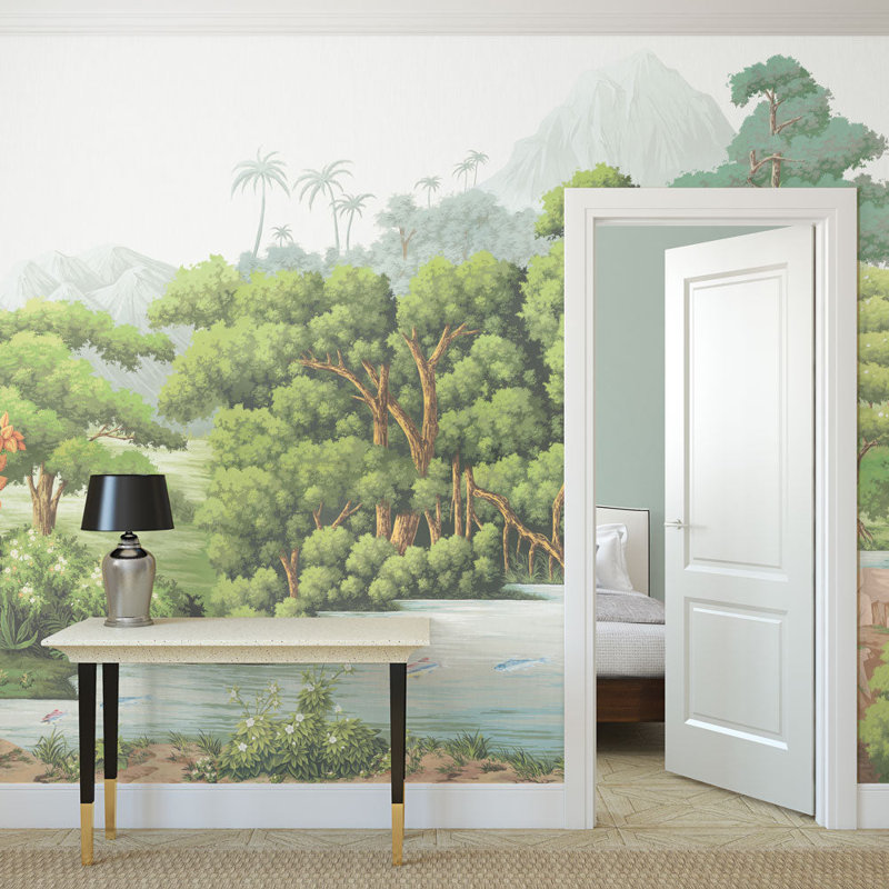 Utopia Jungle Bloom Peel and Stick Wall Mural, 108 x 156