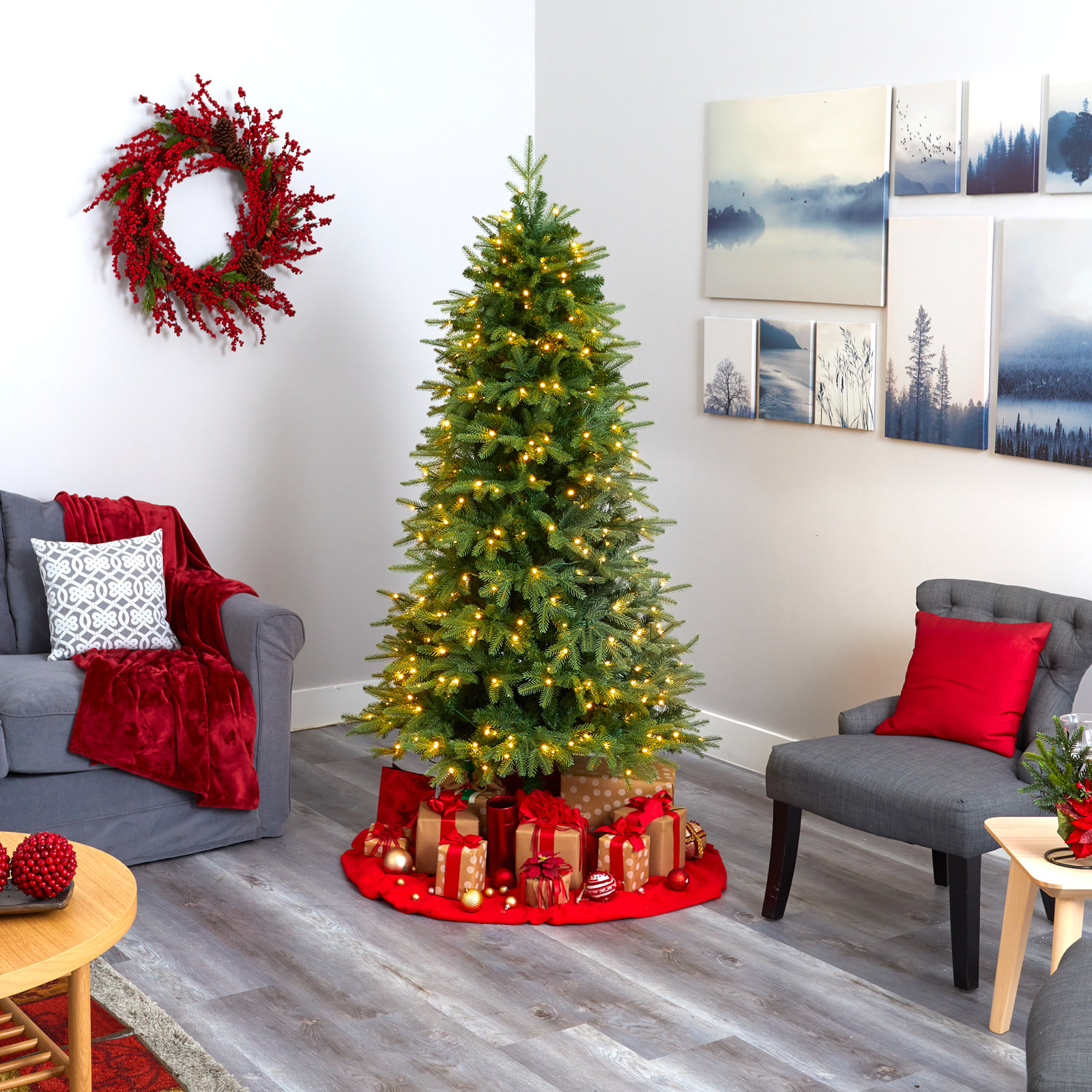 Easy Set-Up Lighted Christmas Tree, 6' H