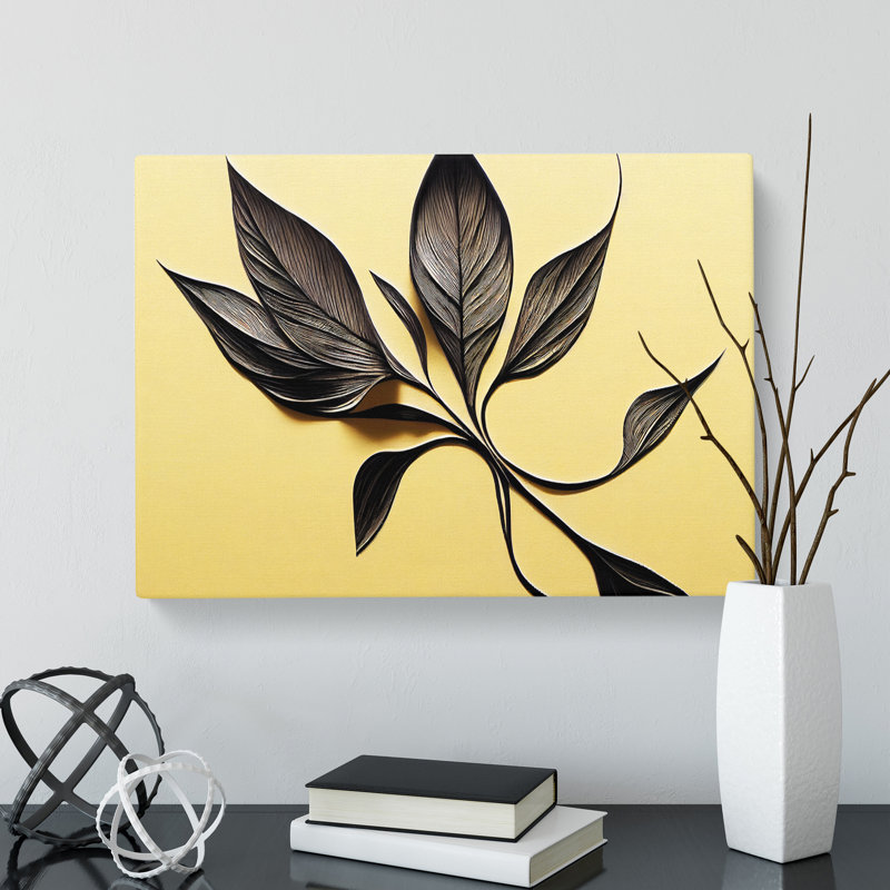 Deco Leaves - Wrapped Canvas