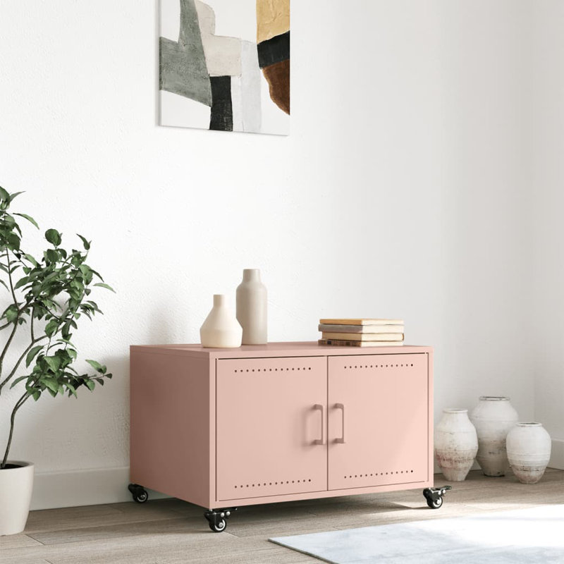 Coffee Table 68x50x43,5 cm Steel, Pink
