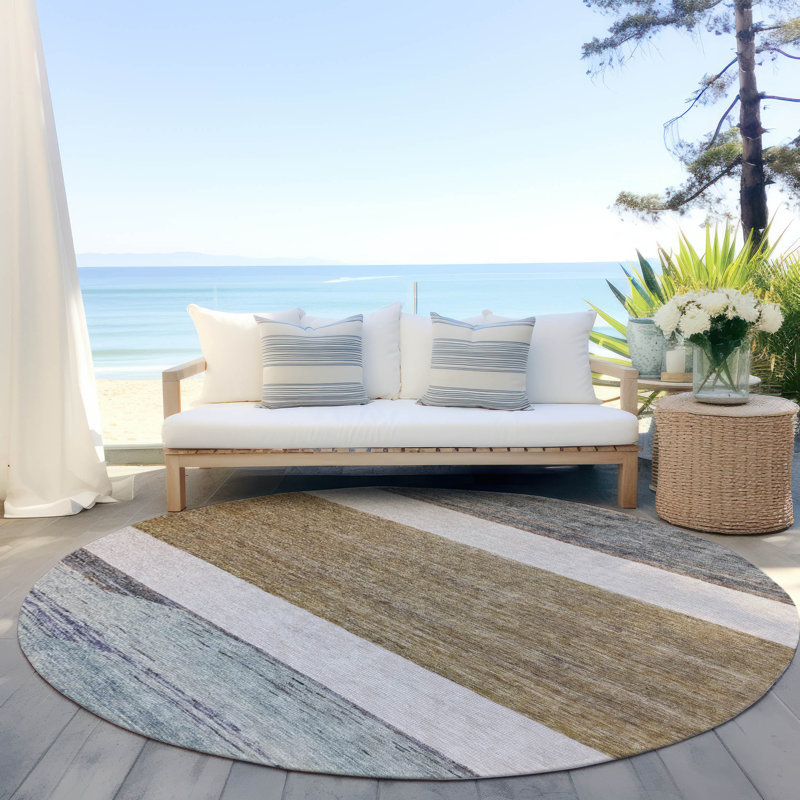 Chantissa Brown Washable Indoor-Outdoor Rug - LOOMLAN, 8' x 8'