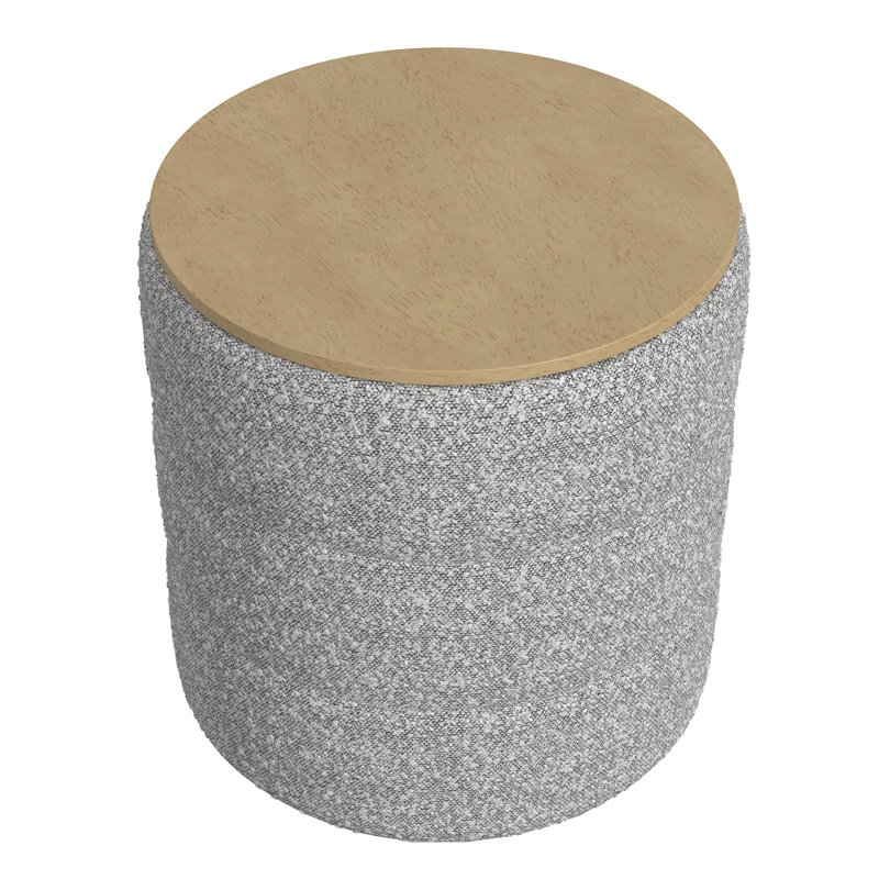 Homepop Channeled  Storage Ottoman With Tray Top, Gray Yarns