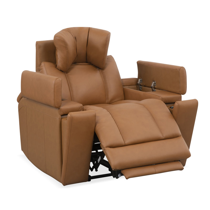 Siège de cinéma 3 places Zero Gravity Power avec P3 audio immersif, Cuir fleur brun