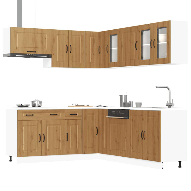 Kalmar Kitchen Cabinet Set, Artisan Oak