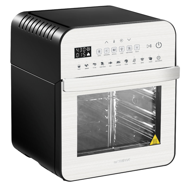 Friteuse à air électrique 12,7 qt autocuiseur gowise usa usa, Argent/Noir