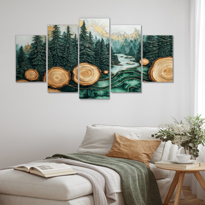 «Emerald Reflections of the Forest Landscape I», art mural forêt - décoration murale traditionnelle