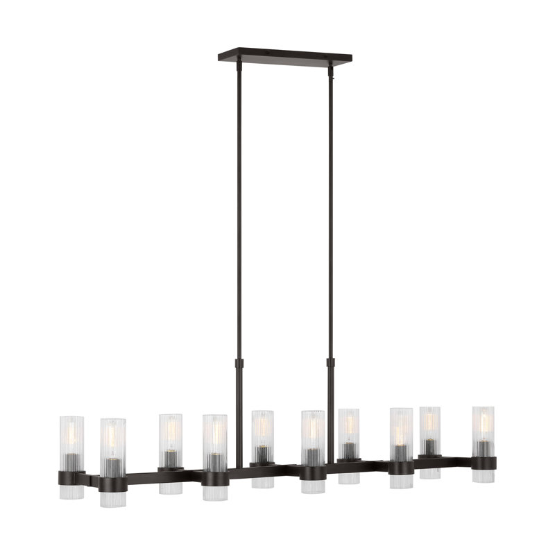 Geneva 10 - Light Chandelier, Aged Iron