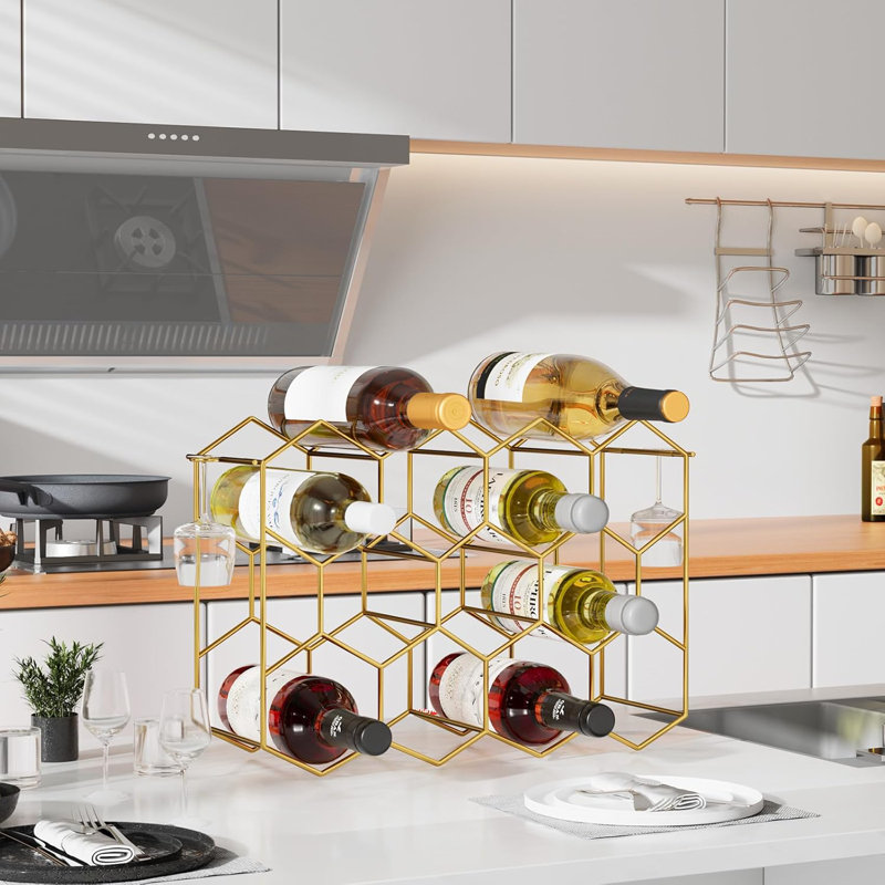 Tabletop Wine Bottle Rack Gold