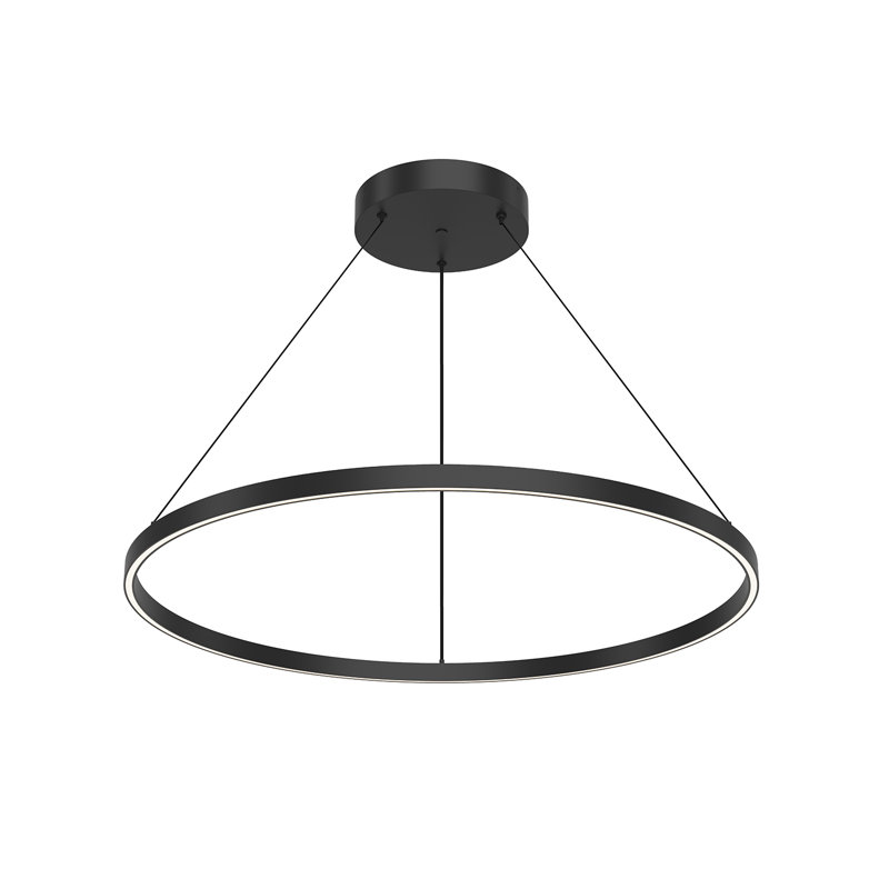 Luminaire suspendu 1 lumière Cerchio, Noir, H 1,5 po x l 35,38 po x P 35,38 po