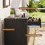 Ensemble de 2 tables de chevet en chêne clair avec station de recharge, style moderne du milieu du siècle, à 3 tiroirs, noires-1090633189
