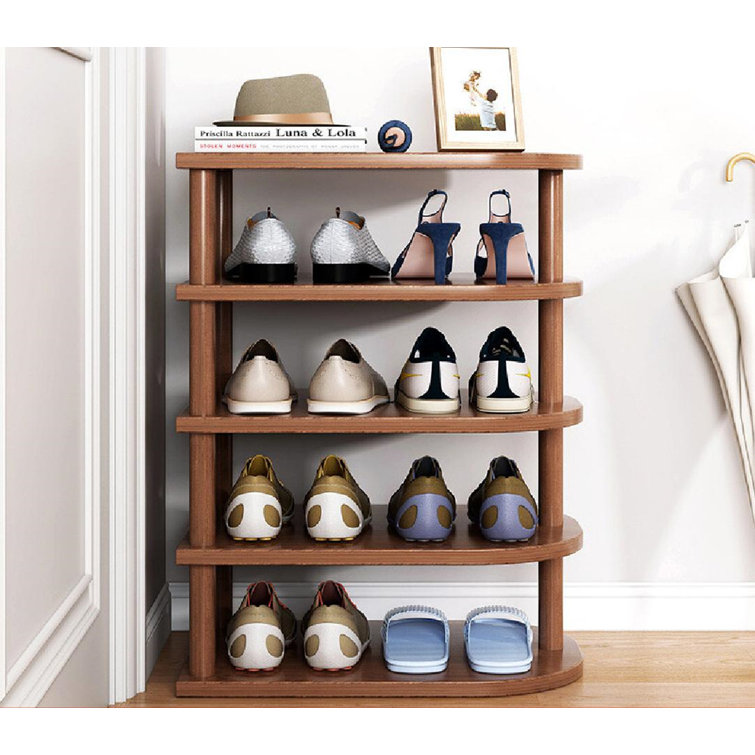  Fouews Small Shoe Rack, Narrow Stackable Shoe Shelf Organizer  for Entryway, Doorway and Bedroom Closet (4-Tier, Black) : Home & Kitchen