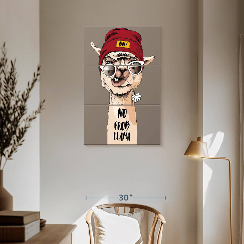 Tergel Hipster Llama, 57" H x 36" W