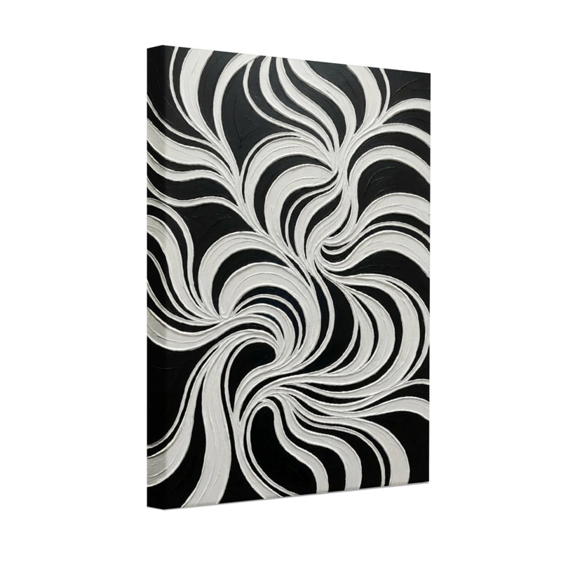 Abstract Black And White Swirl Pattern Design