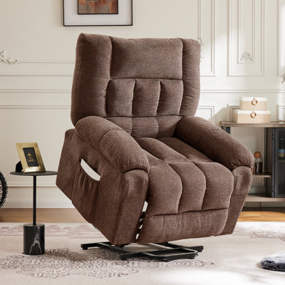Alcina 31.5" Wide Large Power Lift Assist Chair Infinite Position - Heated Massage Electric Recliner with Super Soft Padding & Side Pocket