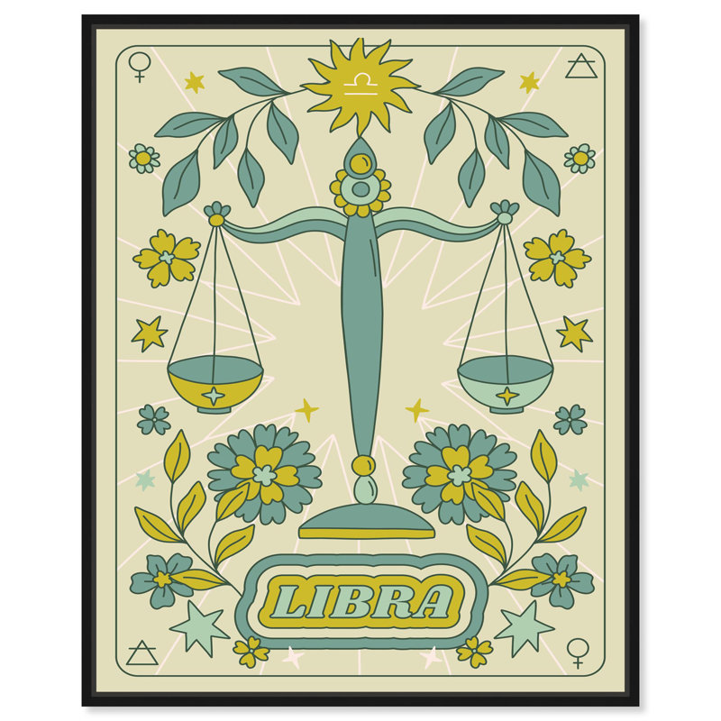 «Libra Stars Card» par Art Remedy, Cadre noir, H 21 po x l 17 po