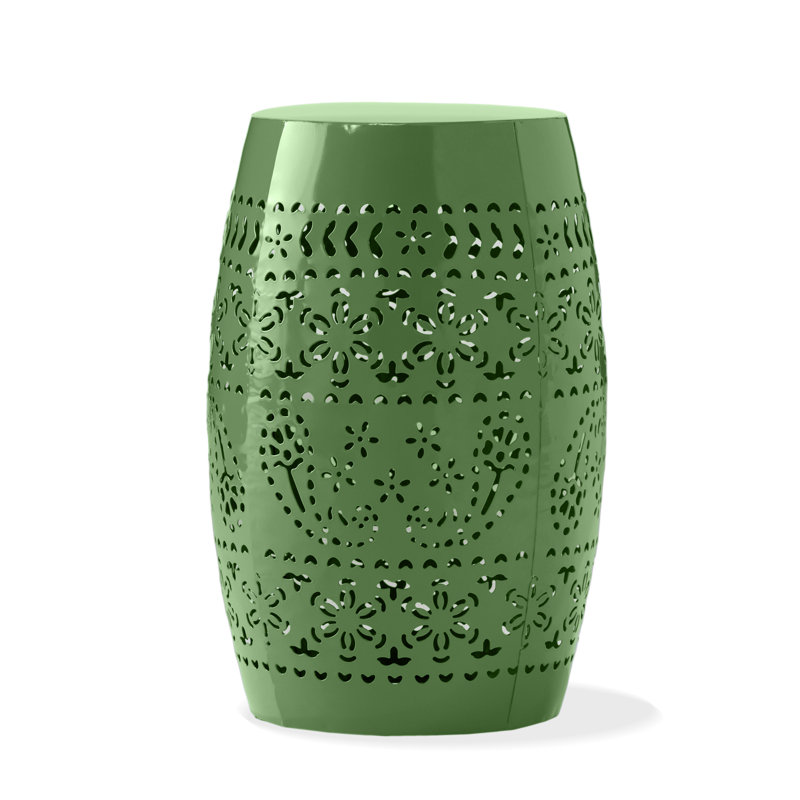 Ifrane Iron Drum End Table, Green