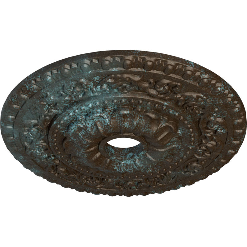 Médaillon de plafond 23 1/2 "x 3 1/2" x P 2 1/8 "(convient aux auvents jusqu'à 3 1/2"), Patine bleue bronze