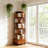 360° Rotating 6-Tier Corner Bookshelf With Wheels, Narrow Wooden Storage Rack For Small Spaces, Multi-Scene Use For Bedroom, Living Room & Study-1568211381-1568211386