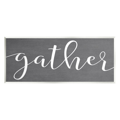 " Gather Rustic Family Calligraphy Cursive Sign " by Lettered And Lined