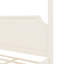 Grand lit plateforme à baldaquin en bois avec tête de lit et pieds de support, blanc crème