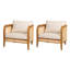 Chaises longues en rotin avec structure en bois d'acacia Lunford Patio-125522719