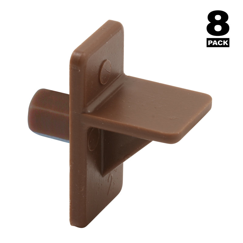 Chevilles de soutien pour tablettes Prime-Line, 5 mm. Diamètre, plastique, brun
