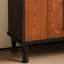 Banc de rangement pour chaussures en bois massif noyer