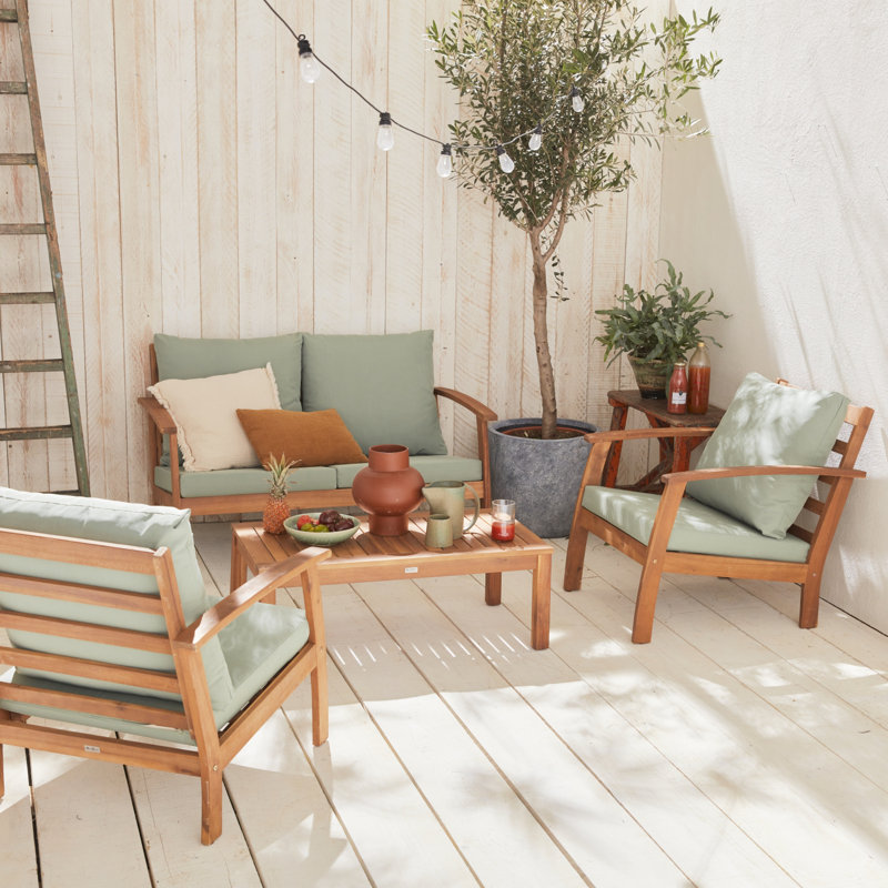 Masboro 4-seater Wooden Garden Sofa Set, Green