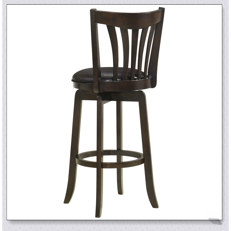 Chaise de bar pivotante en cerisier foncé Decker avec siège confortable et finition élégante
