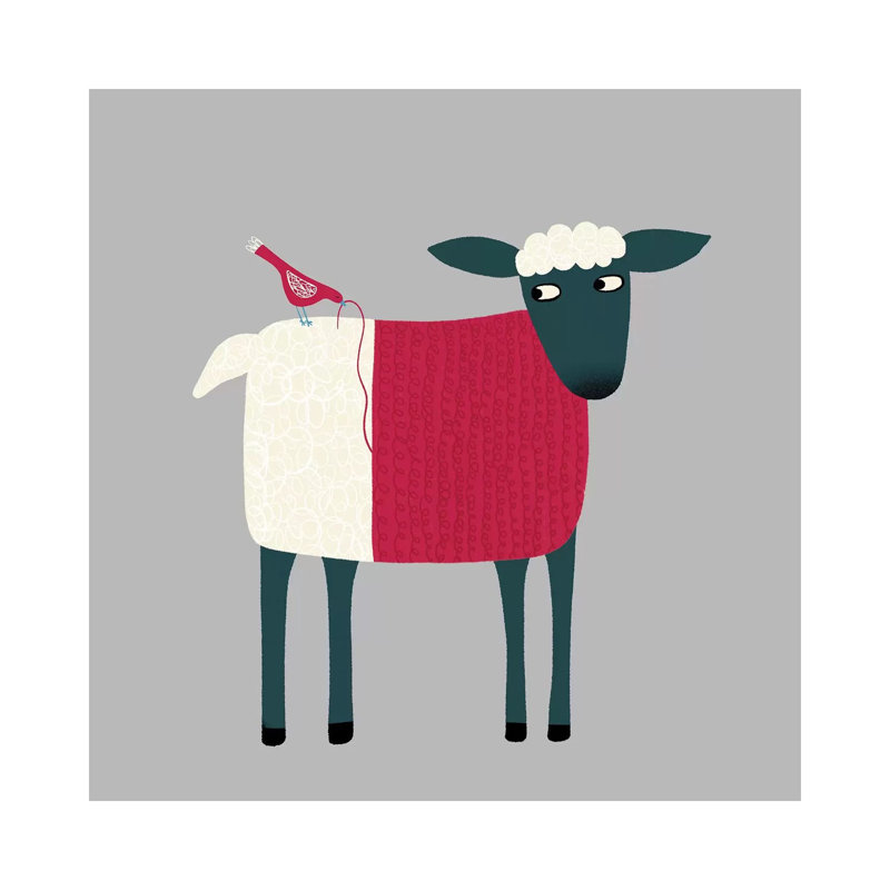 «Sheepish» par Nic Squirrell - impression, Toile tendue, H 37 po x l 37 po x P 1,5 po, Pas de tapis