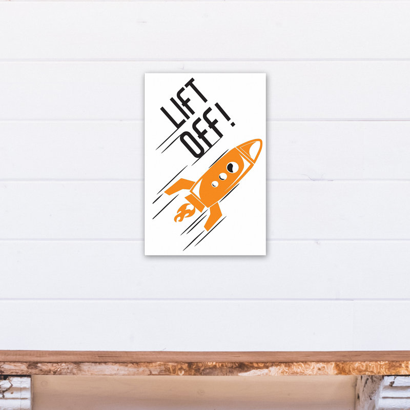 Art sur toile relevable rocket Braswell, H 18 po x l 12 po x P 1,25 po, Orange