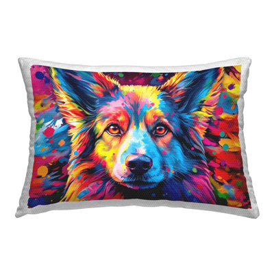 Abstract Indoor/Outdoor Throw Pillow