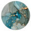 Art mural rond moderne en métal turquoise et marbre infusé d'or-68853876
