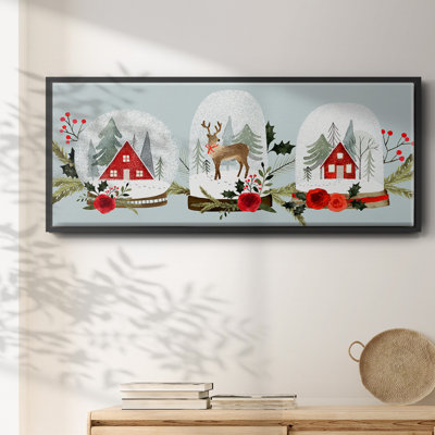 Snow Globe Village Collection D- Framed Canvas