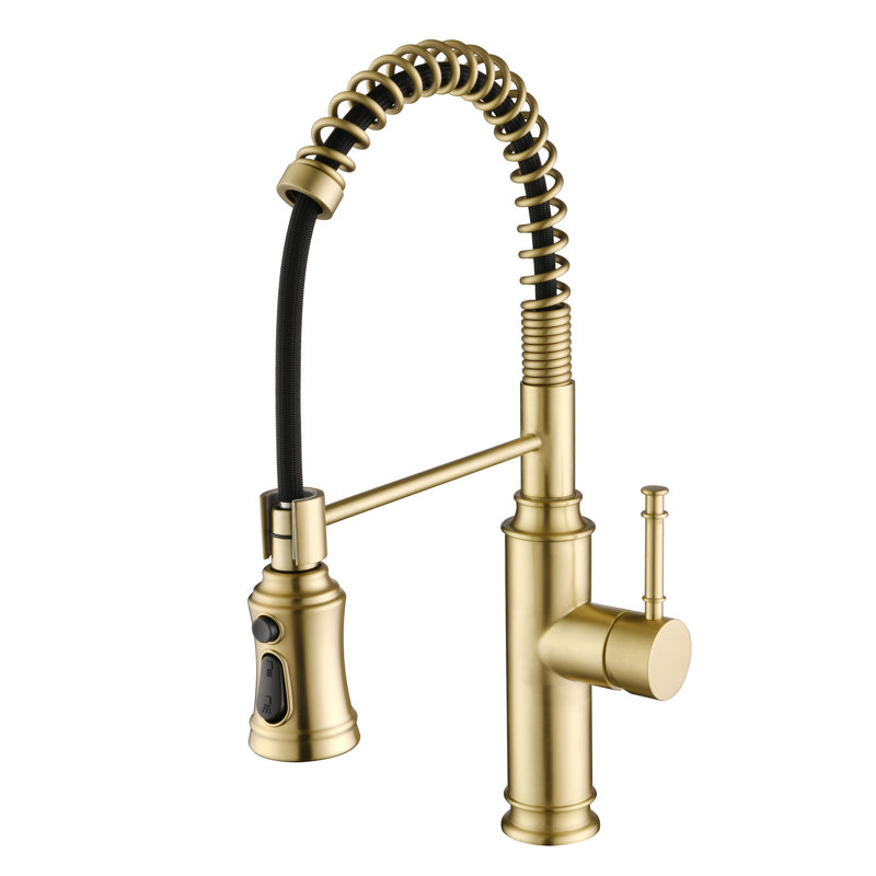 Sumerain S6132P-XX-6133 Pull Down Kitchen Faucet, Brushed Gold