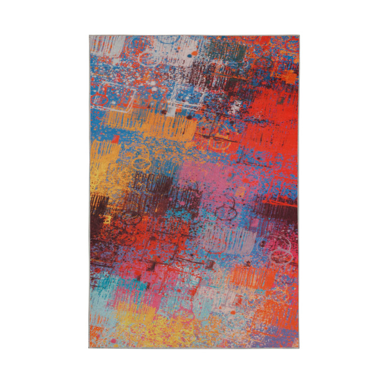 Premium Hall Carpet, 3.3 x 6.6 Feet, 100% Polyester, 0.3 in Pile Height | Antibacterial, Non-Slip Underside, Machine Washable | Elegant 3D Digital Print Design, Perfect for Entryways & Living Rooms
