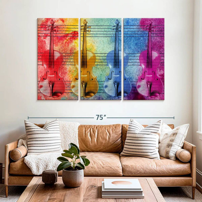 Abarca Colorful Violins, 42" H x 65" W