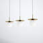 Luminaire suspendu linéaire 3 lumières Cathy - Finition laiton brossé - Abat-jour en verre opale blanc