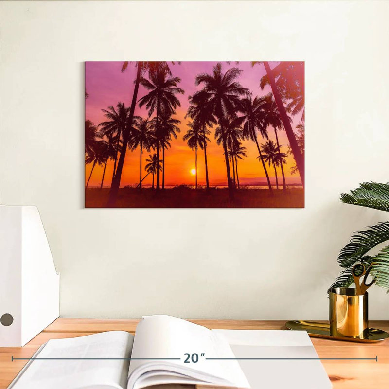 Silhouette de coucher de soleil Gillard, H 8 po x l 12 po