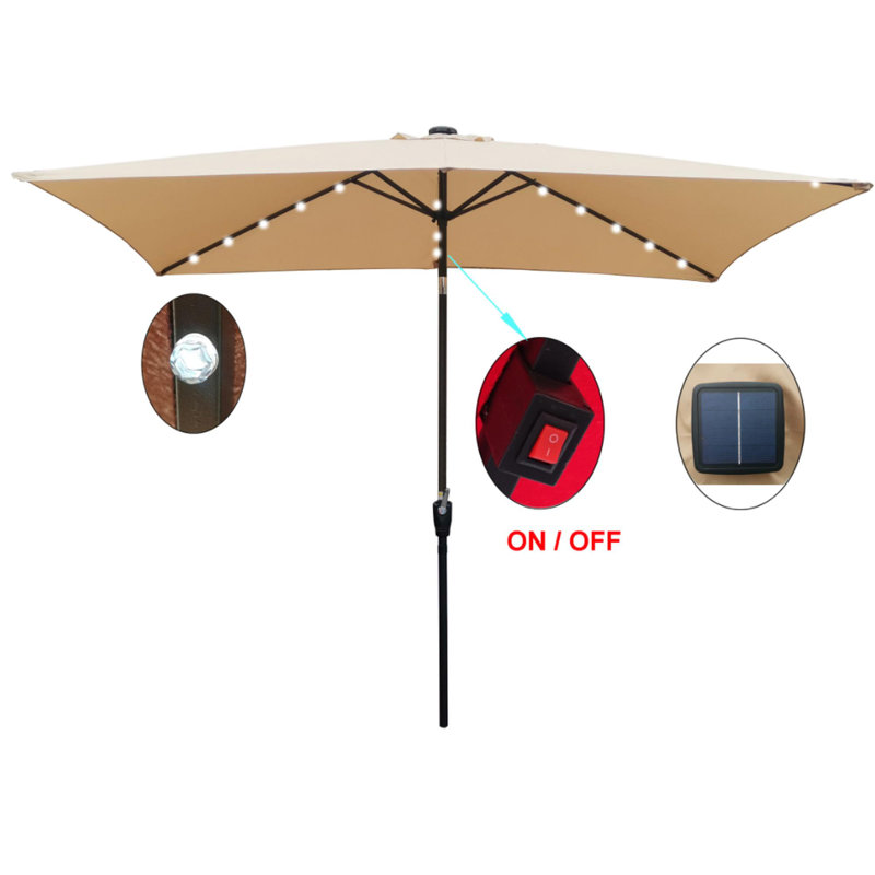 Parasol lumineux à énergie solaire à DEL, Tanné