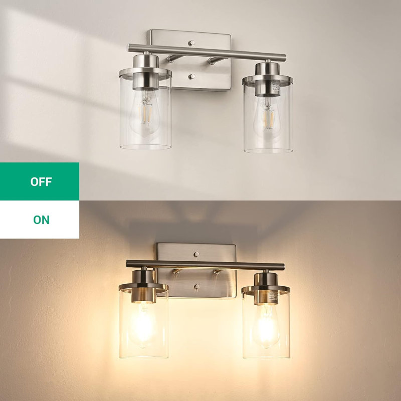 Éclairage pour meuble-lavabo 2 lumières Obdulio, Argent