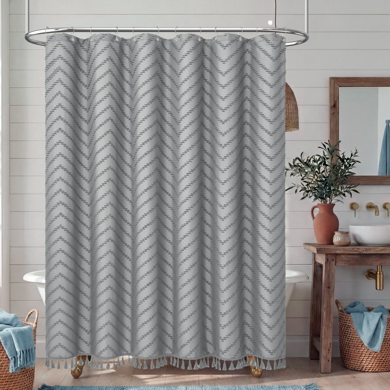 Rideaux de douche Boho, H 72 po x l 72 po, Gris