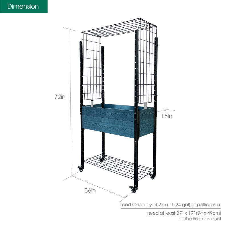 Self-Watering Elevated Planter with Trellis