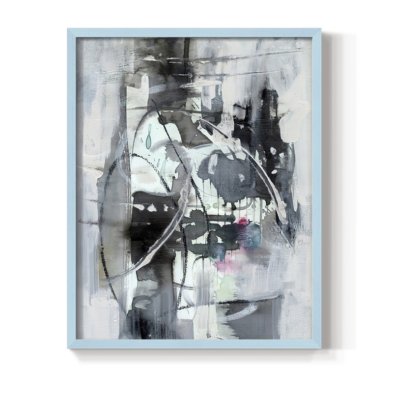 Indian Lore I, reproduction encadrée - bois massif, Bleu, H 10 po x l 8 po