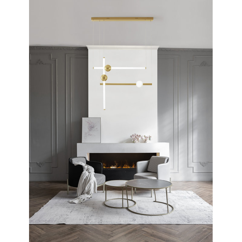 3 - Light Gold LED Unique/Statement Pendant