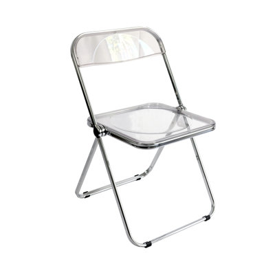 Clear Stackable Folding Chair, Transparent Dining Room Side Chair, Living Room Seat (Clear)
