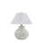 Temple 23" Resin Table Lamp with Fabric Shade, White/Gray
