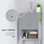 Armoire de rangement moderne au-dessus de la toilette, organisateur de salle de bain à double porte avec tablette réglable intérieure et tablette ouverte