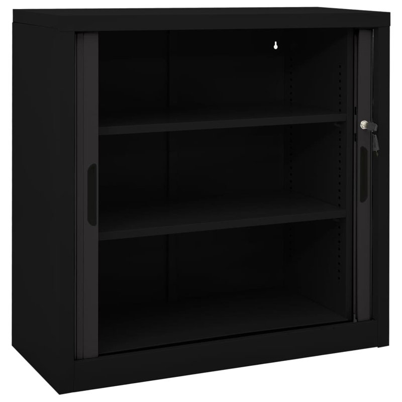Mikeil Storage Cabinet Sideboard Accent Buffet Cabinet for Entryway Steel, Black