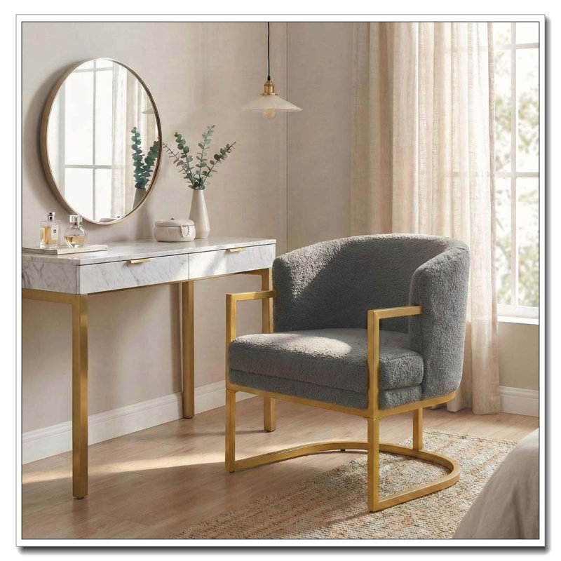 Chaise de lecture rembourrée Modern, Gris